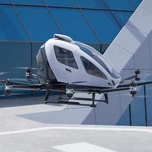 Autonomous Air Taxi Pod Static White