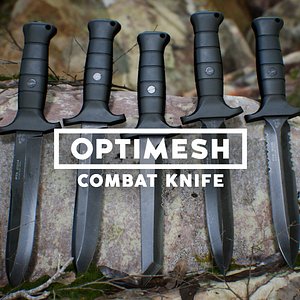 3D low-poly combat knife modelled model