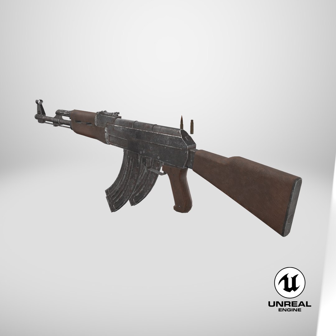 AK-47 Realistic Game ready 3D https://p.turbosquid.com/ts-thumb/7r/kZUiT3/Y4/stemcell_unreal_render/png/1737146370/1920x1080/fit_q87/f033260c23e6851d6593e2de5040aaaa68dd0cbf/stemcell_unreal_render.jpg