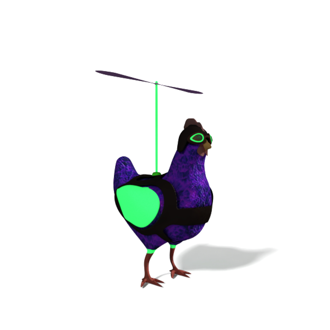 Flying Chicken Character 3D Model - TurboSquid 1419824