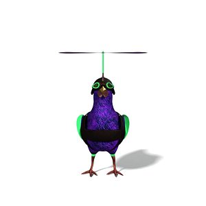 flying chicken character 3D model