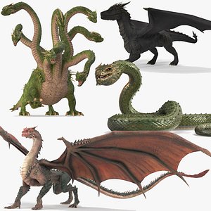 Mythical Dragons Realistic Rigged Collection 2 model
