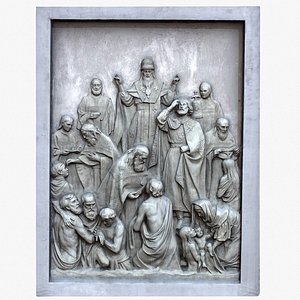 bas relief monarch christianity 3D model