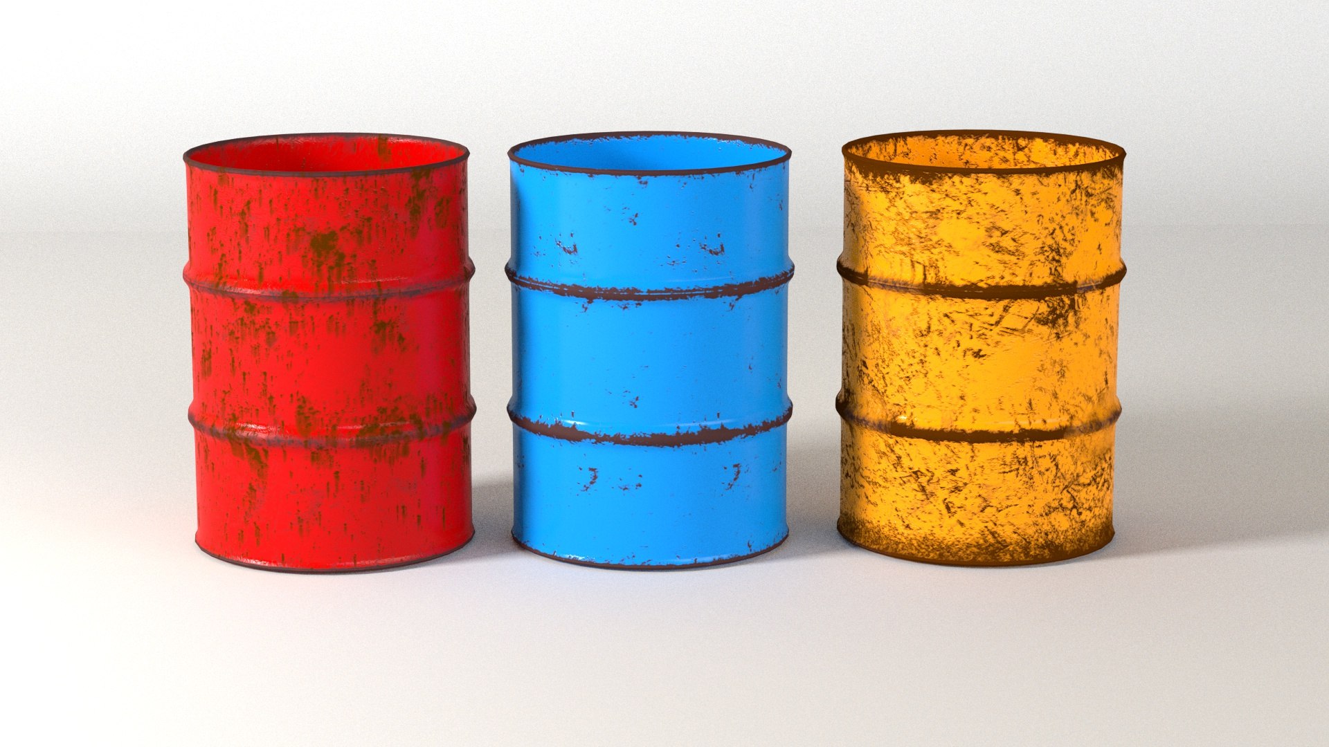 Rusty oil drums contains 3D model TurboSquid 1510810