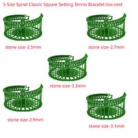 5 Size Strick type Classic Square Setting Tennis Bracelet