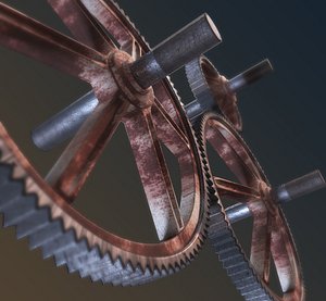 3D rusty gears