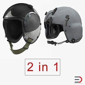 military pilot helmets 3D model