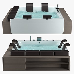 3D Whirlpool bathtub BluBleu Hi-design Thais-Art model