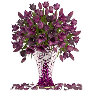 bouquet tulips 3D model