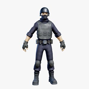 Police rifleman 3D