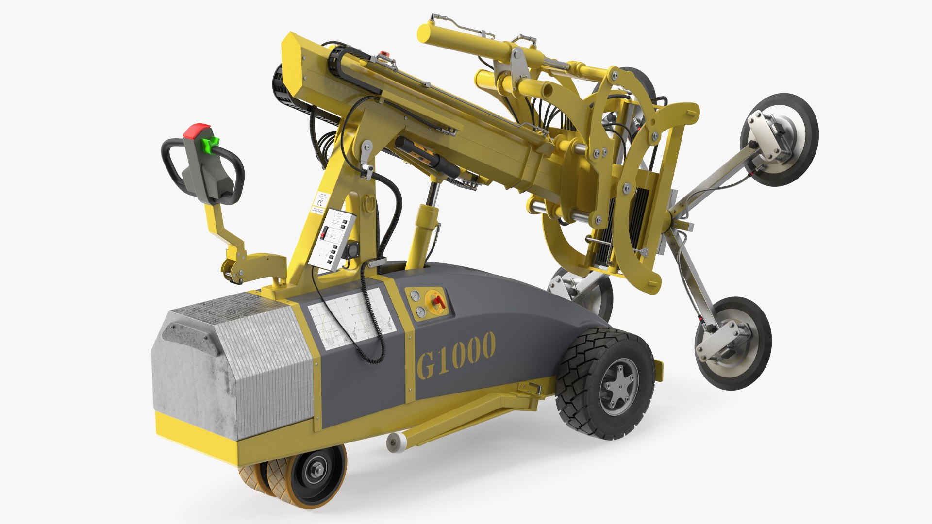 Telescopic Vacuum Glass Lifter Rigged 3D model preview
