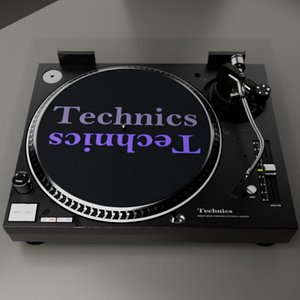 3D Professional DJ Turntable Technics SL1200 High Poly UDIM