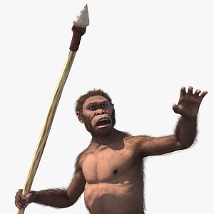 Homo Habilis with Spear Fur