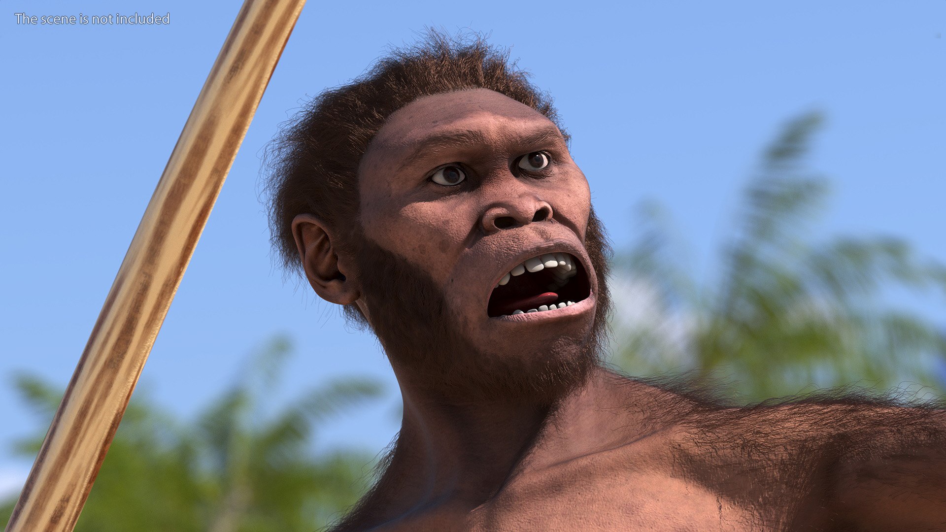 Homo Habilis With Spear Fur 3D Model - TurboSquid 2175152