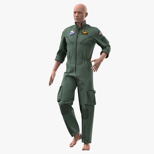 3D male pilot uniform with texture