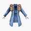 Fur Padded Winter Coat With Mittens