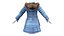 Fur Padded Winter Coat With Mittens