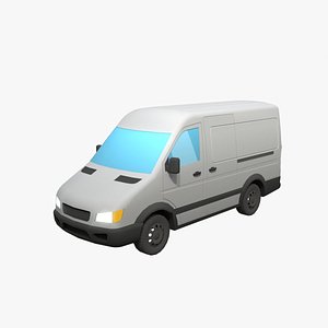 Lowpoly generic sprinter van car 3D model