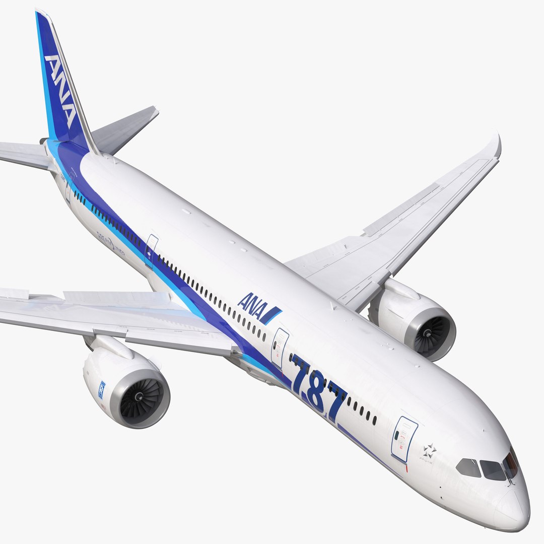 Boeing 787-9 Dreamliner All Nippon Airways Rigged 3D Model preview