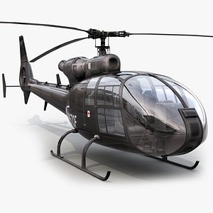 3d aerospatiale sa gazelle helicopter