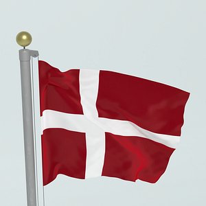 DENMARK FLAG 3D