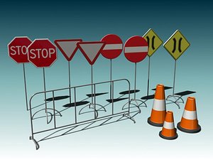 3ds max street sign pack 1