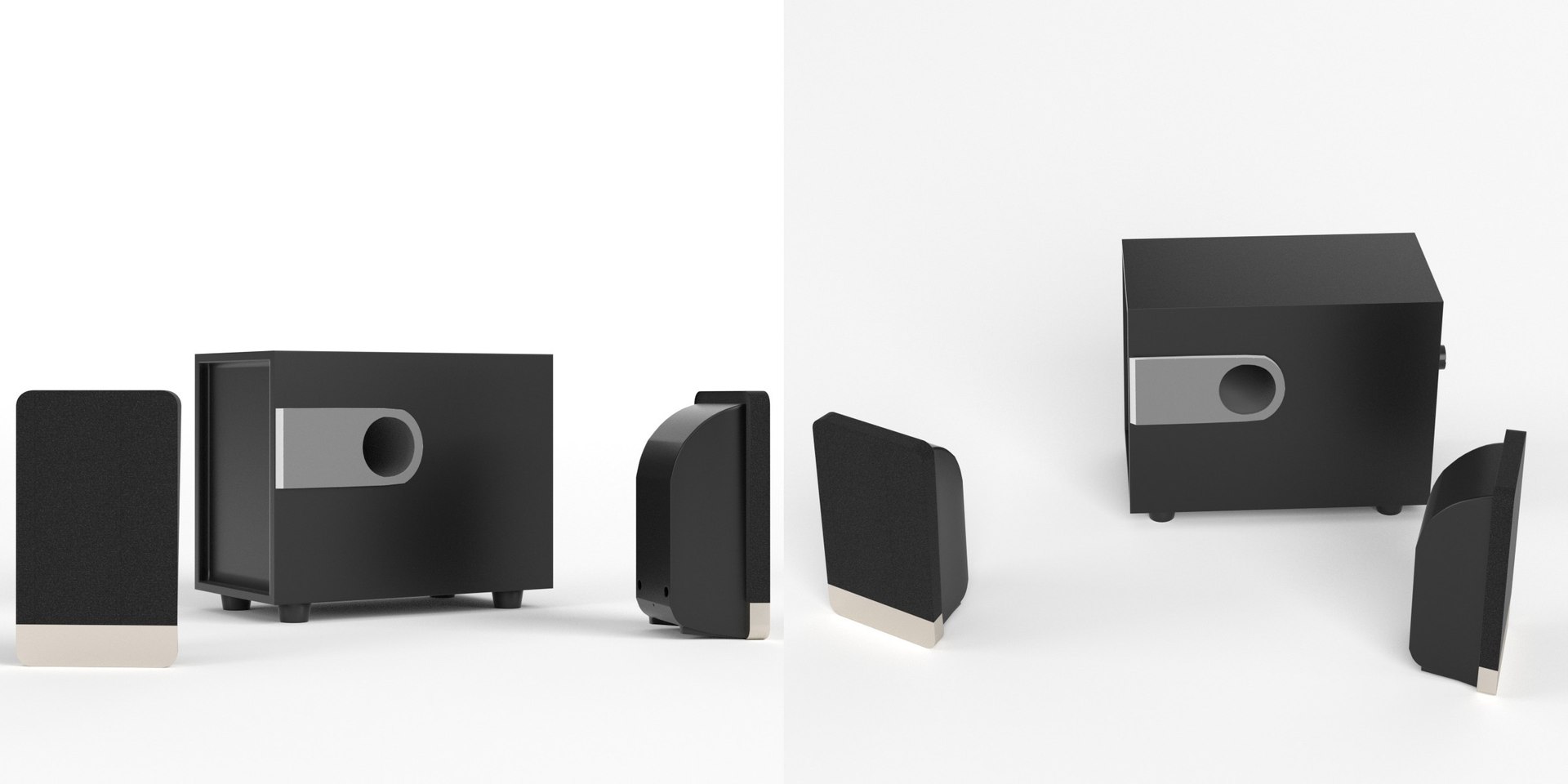 3d Model Computer Speakers Satellites