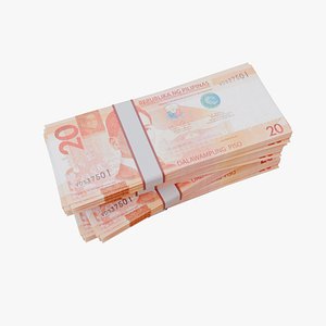 3D 20 Philippine Peso PHP model