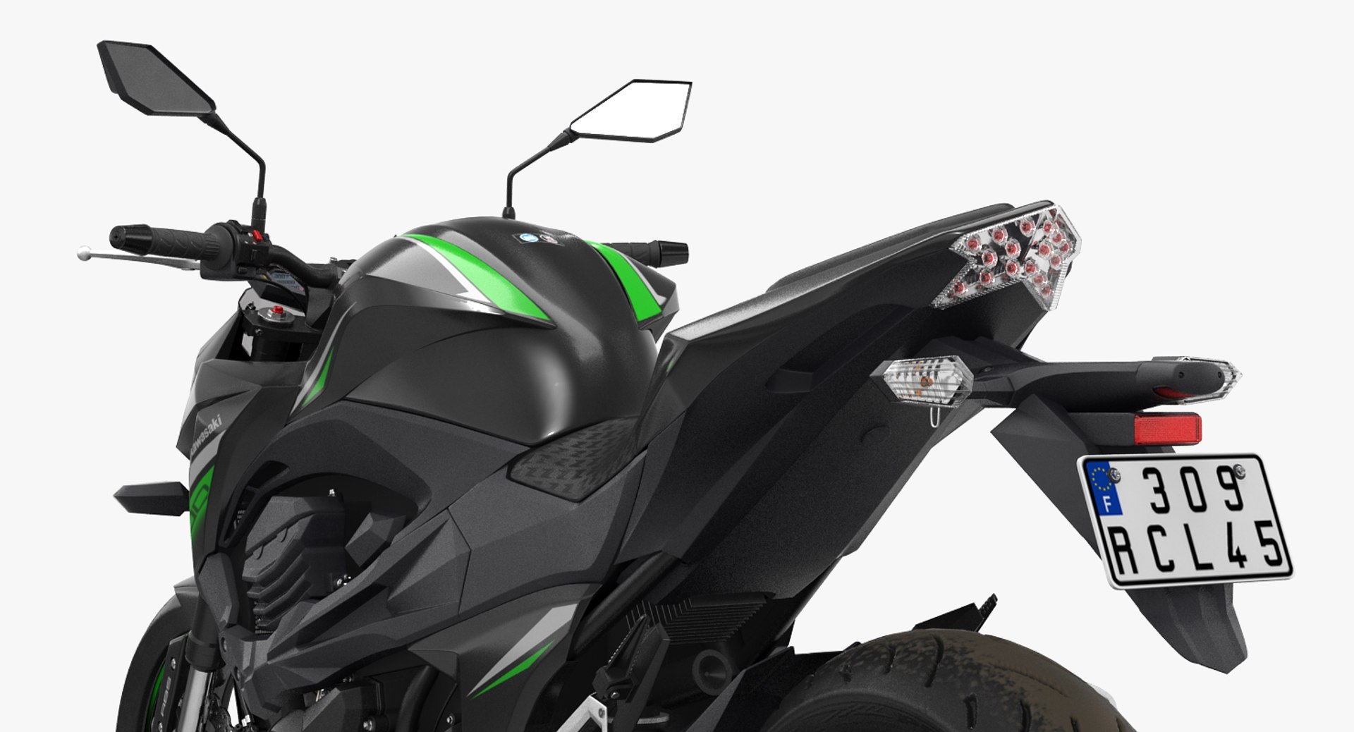 3D Kawasaki Z800 2016 Green - TurboSquid 1163419