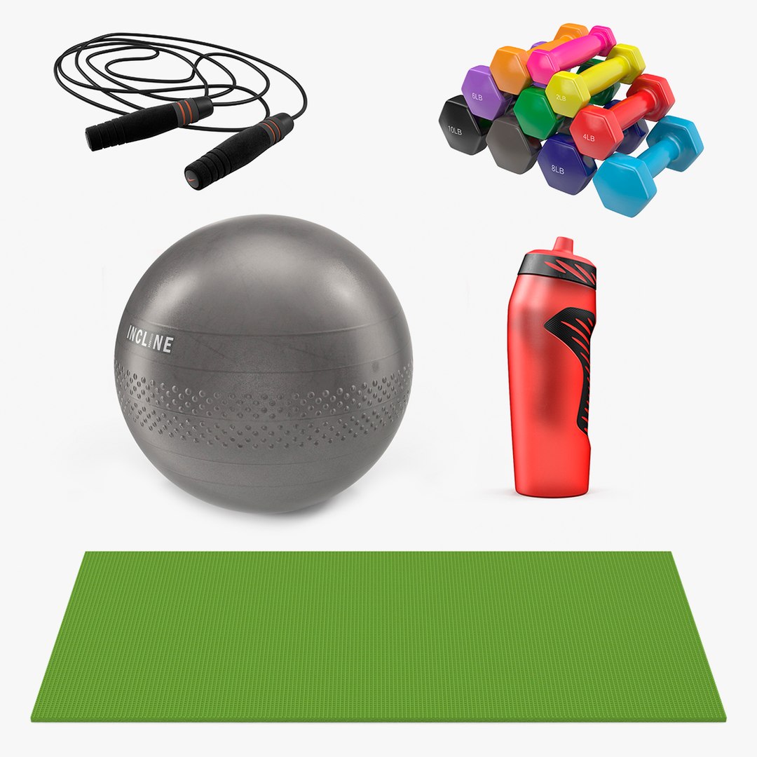 Fitness Equipment Collection 3D model preview