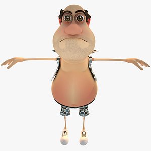cartoon big man character 3d mode