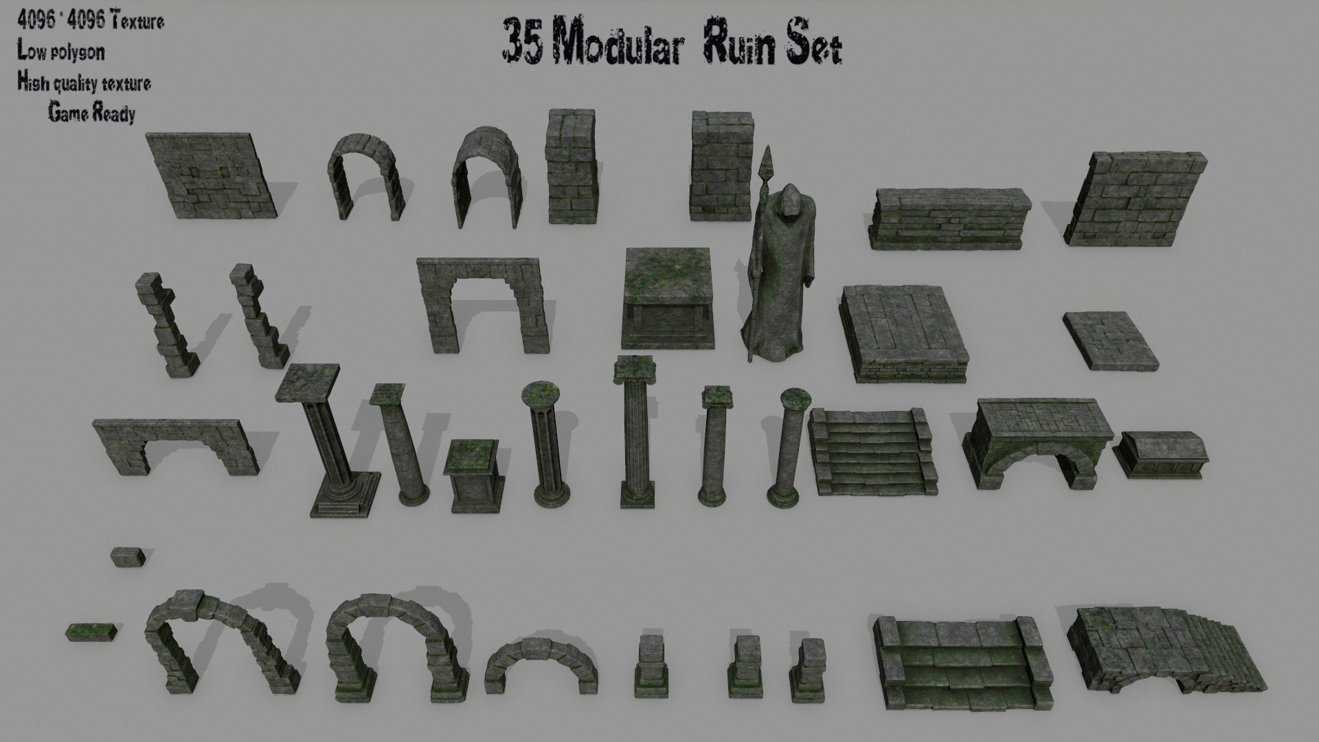 Ruin Set 3D Model - TurboSquid 2135975