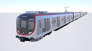 3D MTR East Rail Line Hyundai Rotem 3D model