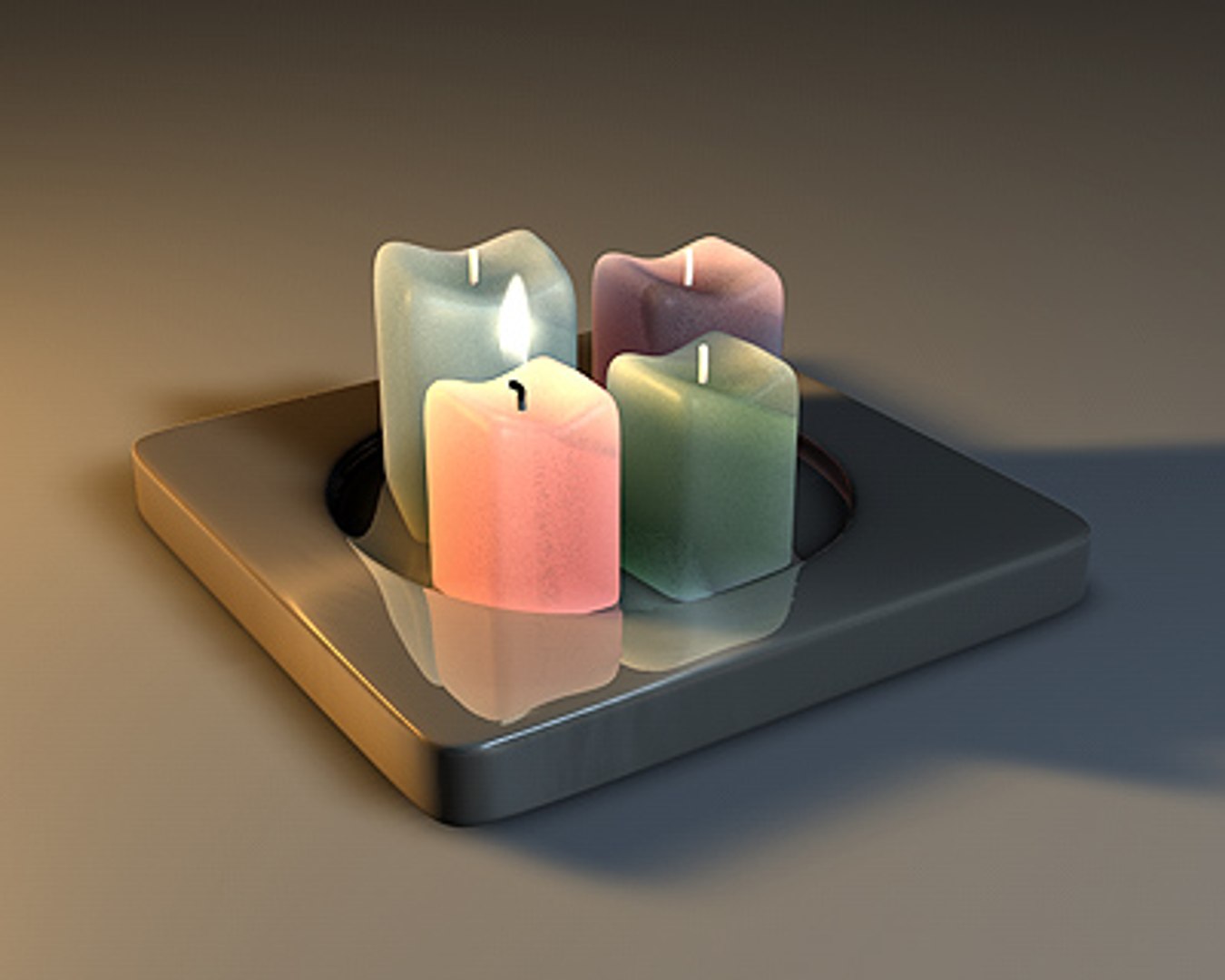 3d Candles Flame