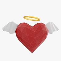 Low poly Angel Heart