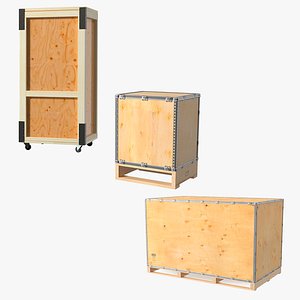 Shipment Wooden Containers Collection 3D
