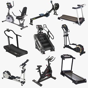 GYM Cardio Machine Collection 9 in 1 3D model