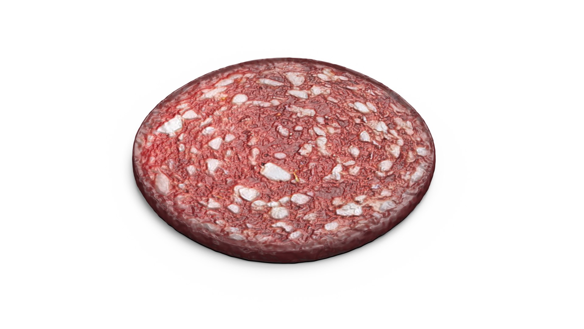 Slice Uncooked Smoked Sausage 3D model preview