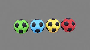 3D 4 colored balls Low-poly 3D model