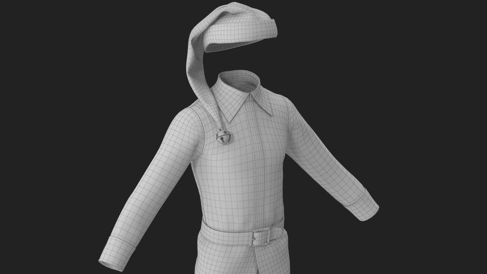 Christmas Elf Costume with Bells Male 3D model https://p.turbosquid.com/ts-thumb/7t/CdEK4g/Rs/wireframe_08/jpg/1754975812/1920x1080/fit_q87/06de751f3a3f7db2f5bc380f374d9b9e9558fcd8/wireframe_08.jpg
