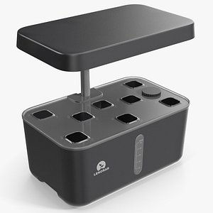 LEMONDAR Hydroponic Indoor Garden with LED Lamp Black 3D