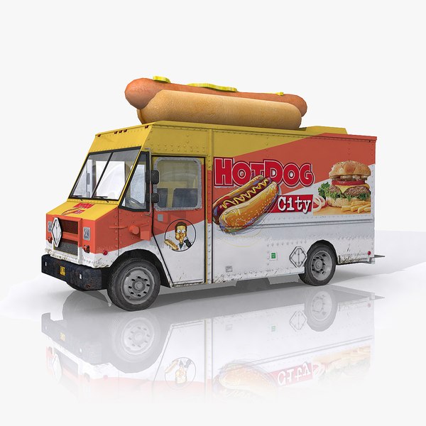 3d model hot dog food truck