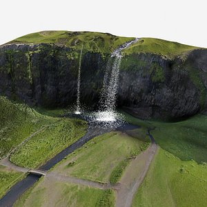 3D waterfall iceland model