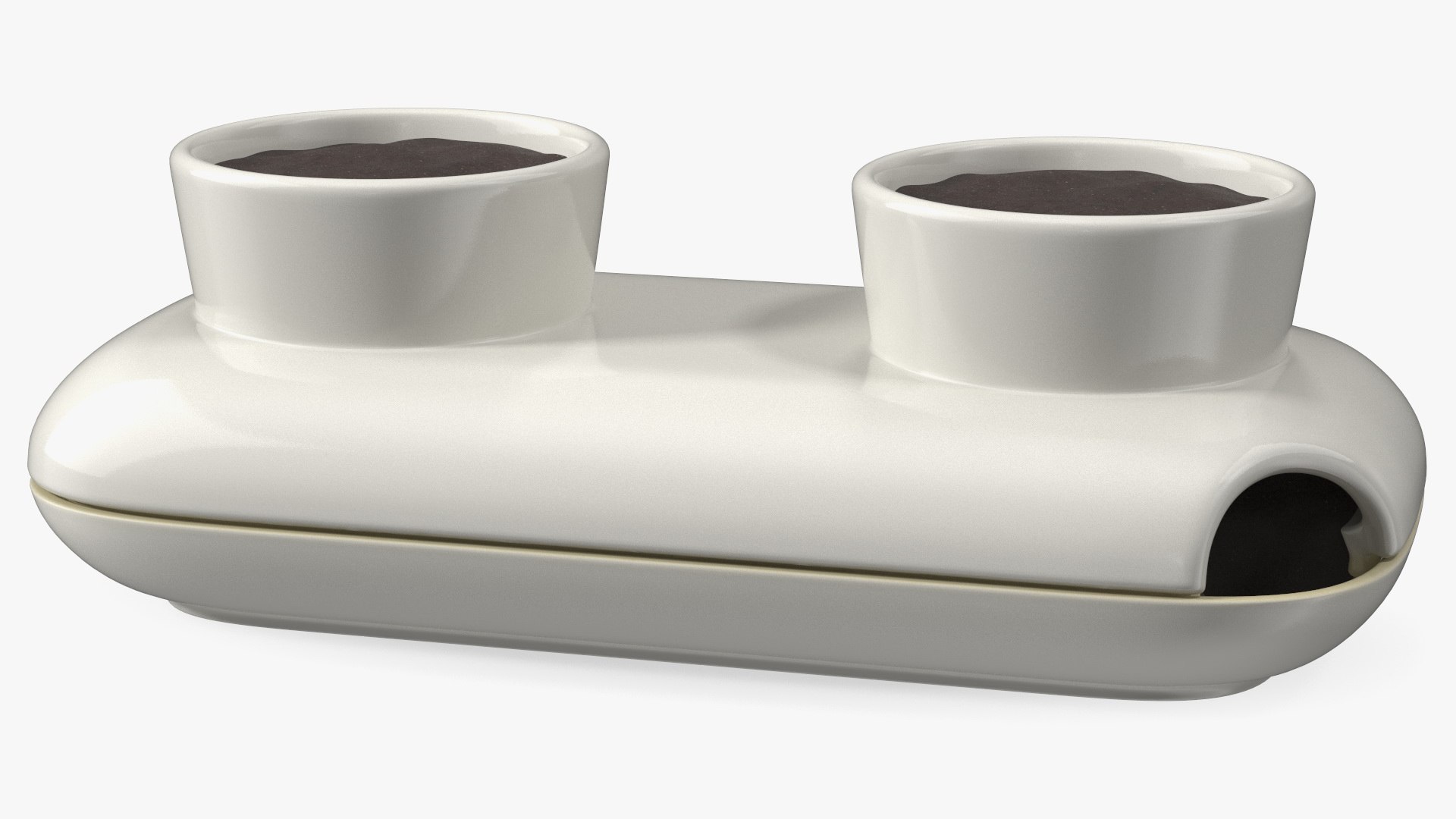 Sagaform Fresh Herb Pot Double White 3D model preview
