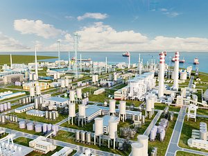 3D model Chemical Plant - Oil Refinery - Industrial Park