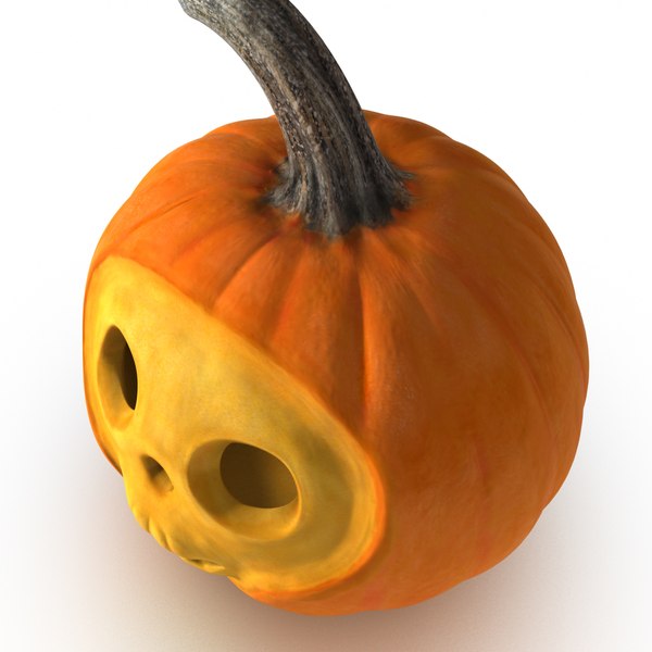 skull pumpkin 3d x