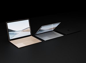 3D Microsoft Surface Laptop 4 in All Metallic Colors model