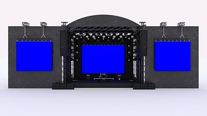 3D Concert Stage Event Full Setup model