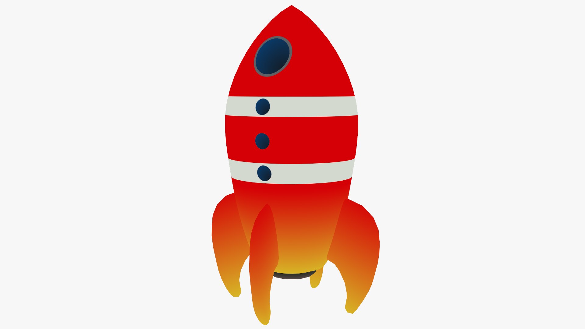 3d Cartoon Space Rocket