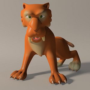 Cartoon Saber-toothed Tiger RIGGED